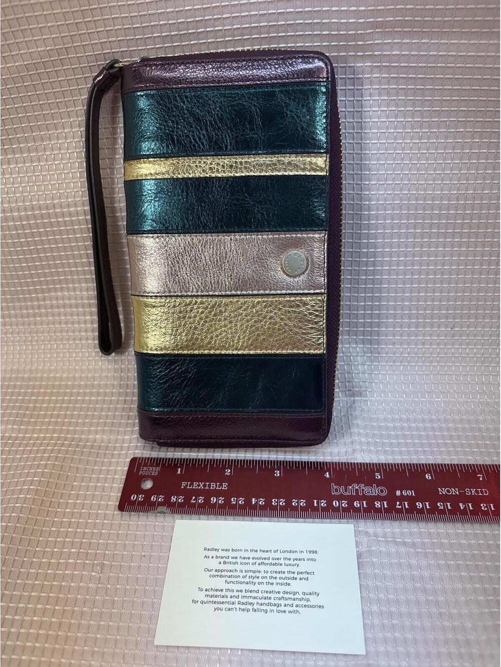NEW Radley London Clifton Hall Phone Wristlet metallic multi-color leather - Picture 6 of 7